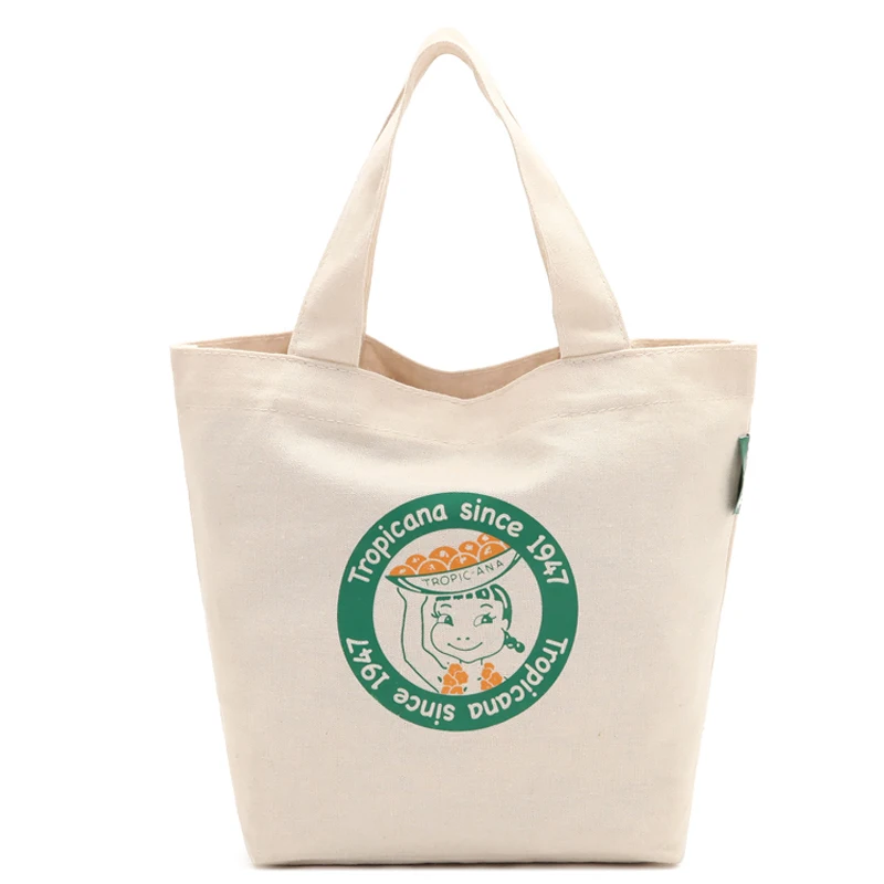 Reusable organic cotton bags with customized logo for food package