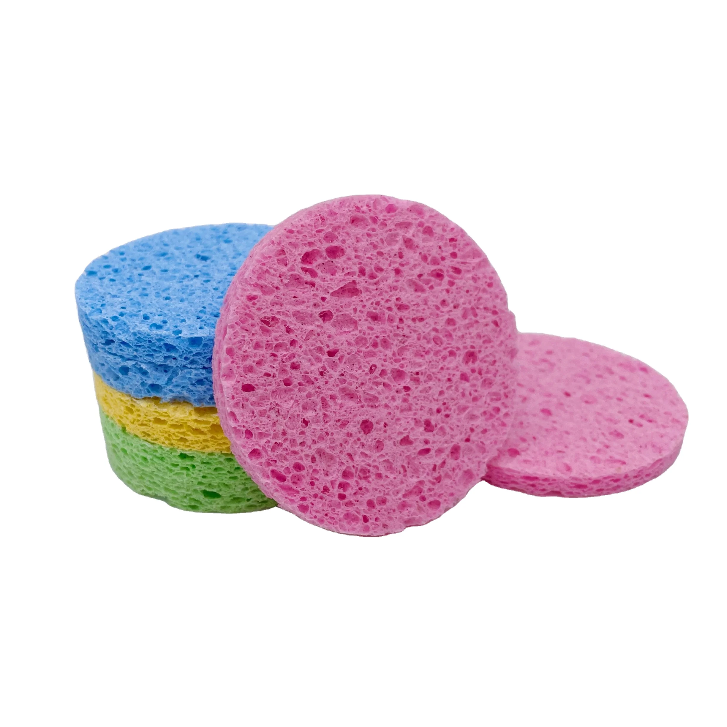 Customized Packing Makeup Removal Wash Face Sponges Natural Cellulose Facial Cleansing Sponges