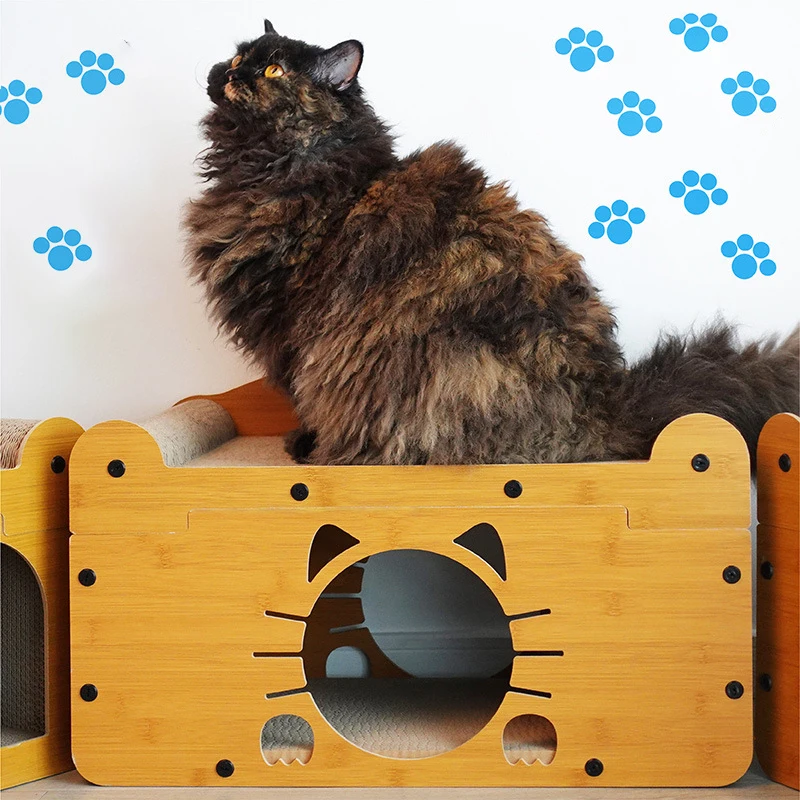 Oem Hot Sale Closed Cat Hammock Nest Bed Cat Climbing Tree Wooden House Box With Cat Mat