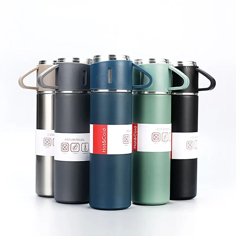 304 Stainless Steel Thermo Mug 500ml Vacuum Insulated Bottle with Cup for Coffee Hot & Cold Drink