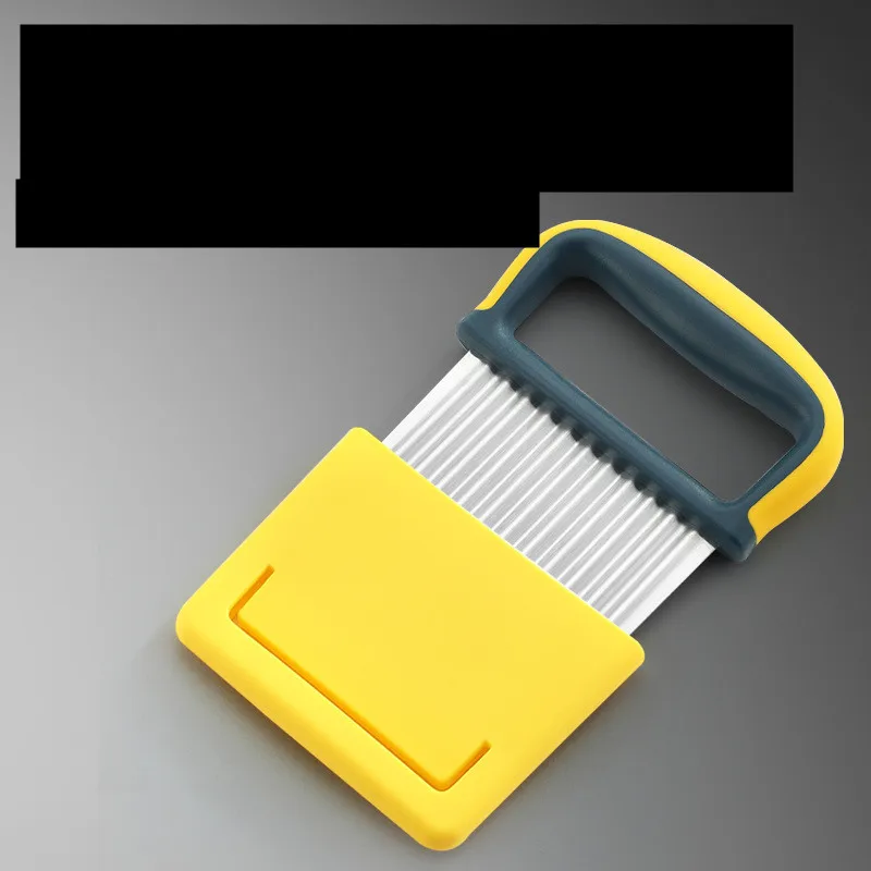 Kitchen Tools Stainless Steel Potato Chip Slicer Vegetable Wave Cutter Potato Curly Fry Cutter Plastic Non Slip Handle