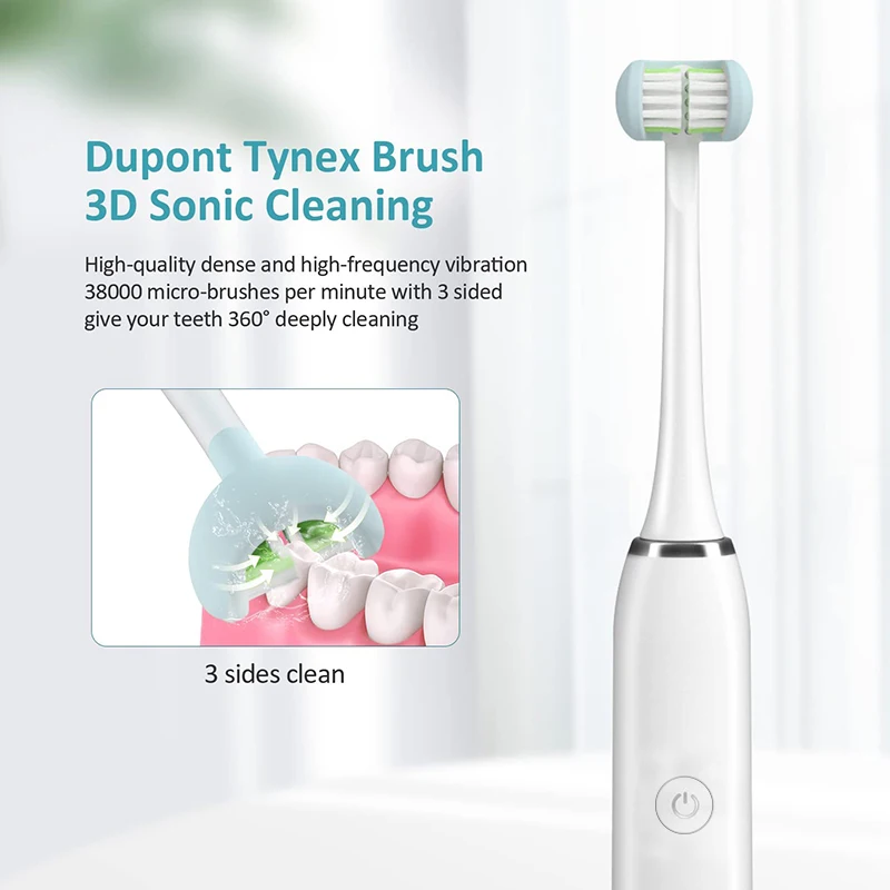 3D 360 Degree Deep Cleaning Sonic Toothbrush 360 Cleaning 3 Sides Brush Head 5 Modes Rechargeable Electronic Sonic Toothbrush