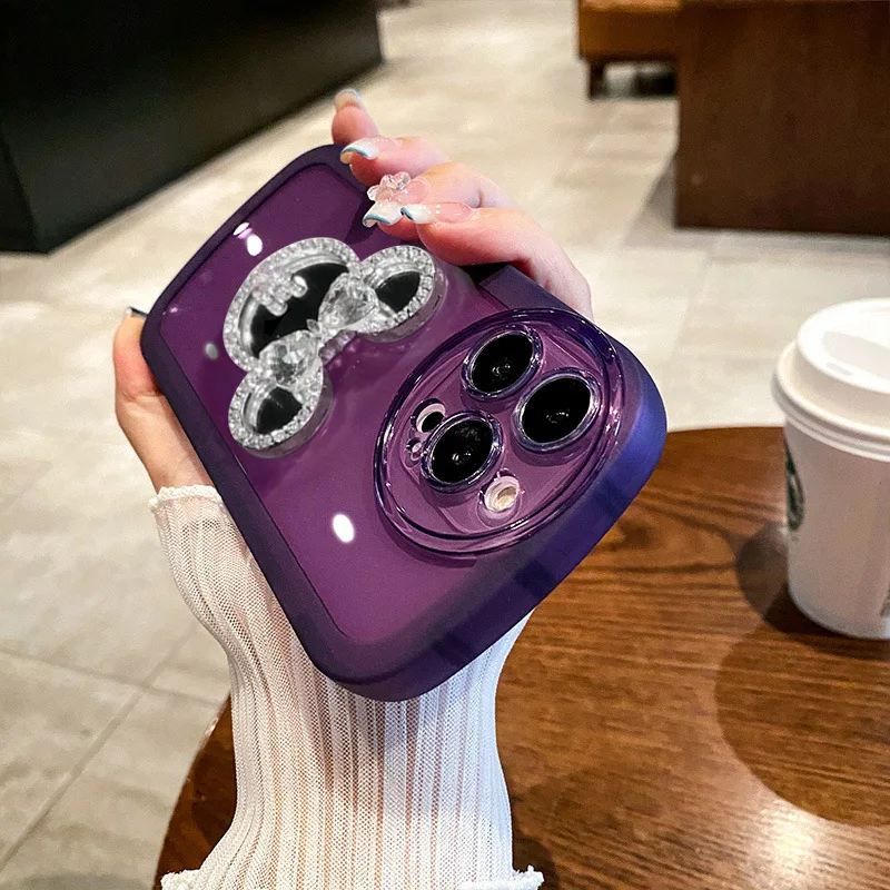 Hot Sale Luxury Cartoon Lovely Mickey Minnie Phone Cases With Mirror TPU Covers For iPhone 7 8 XR 11 12 13 14 15 16 Plus Pro Max