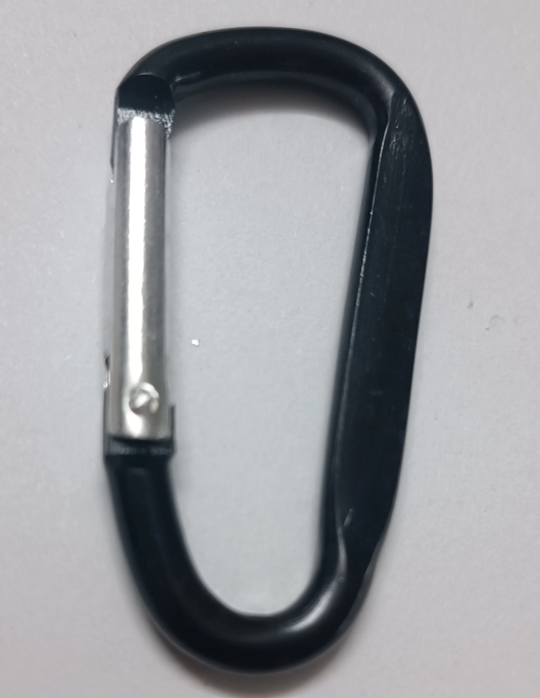 Not for climbing 59mm 6# flat D type black aluminum carabiner