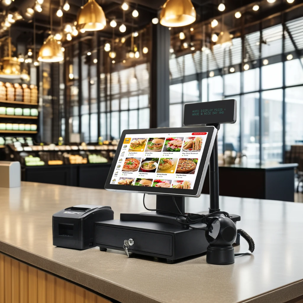 Factory 15Inch Desktop Dual Display Cash register POS systems Wins Retail Touch Screen Terminal Manufacturers wholesale