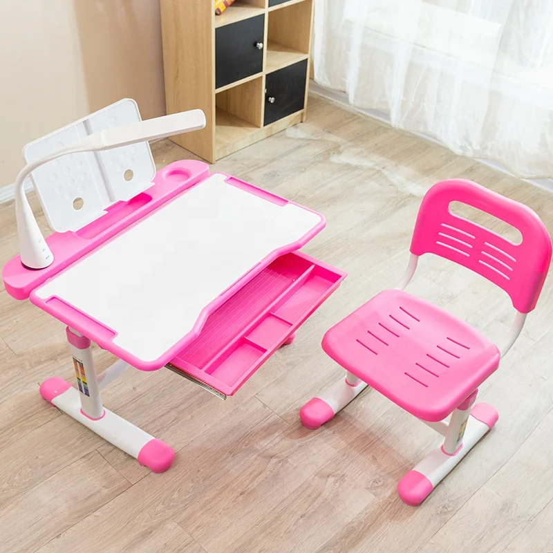 Height Adjustable Kids Study Desk Table Wood