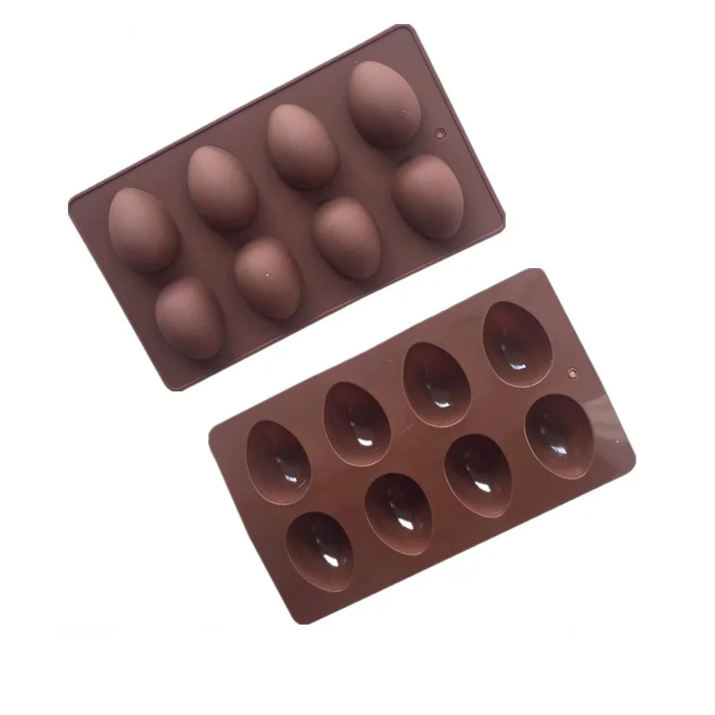 MULTIFUNCTION   8-Cavity Food-grade Baking Egg Shape Silicone Cake Molds
