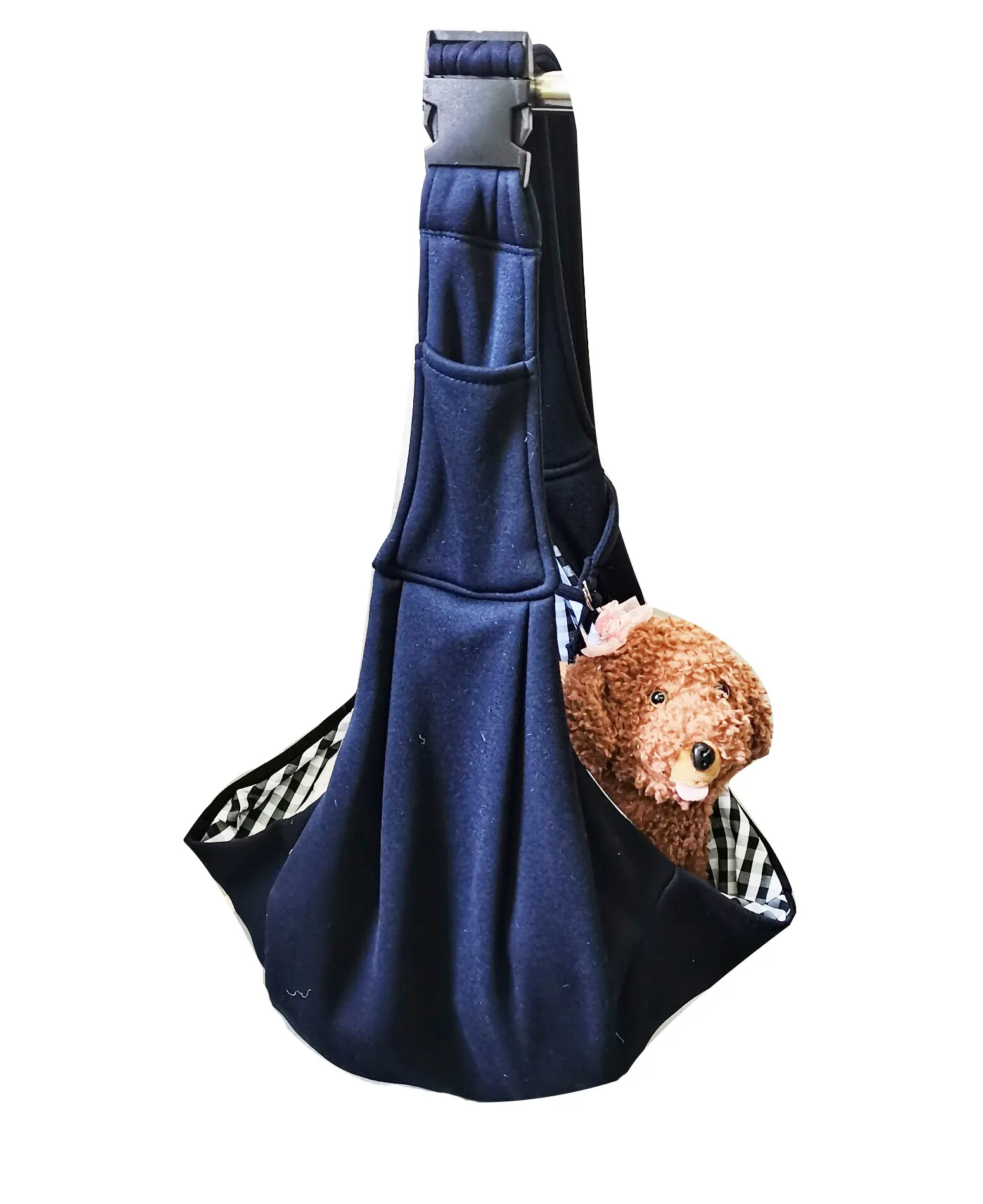 Hand Free Breathable Shoulder Bag Front Pocket Safety Belt Carrying Small Dog Cat Dog Sling Carrier Adjustable Padded Strap