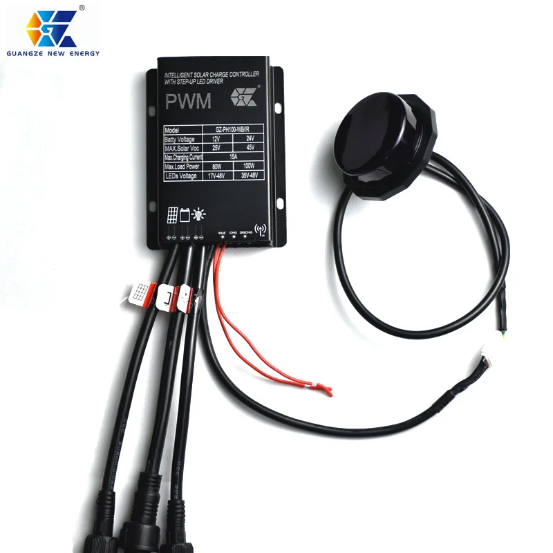 Hybrid Solar Street Light Charge Controller 18A PWM Remote Control Solar Ip67  Solar LED Lamp Controller wth Microwave Sensor