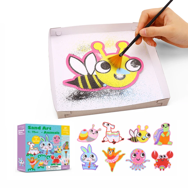 Colorful Kids Sand Art kit Creative DIY Activity Play Sand Painting Picture Handmade Animals Sand Toy