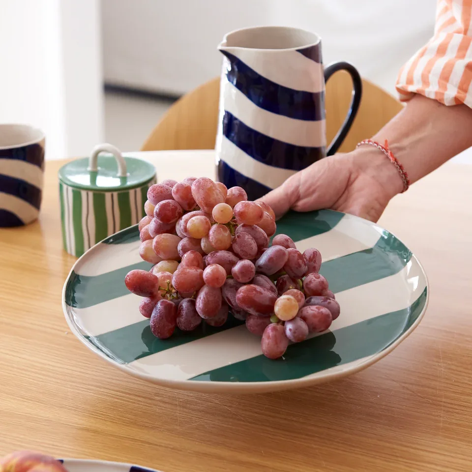 Hand made retro grace personalized color fruit salad food serving platter cheap custom restaurant ceramic dinner plates