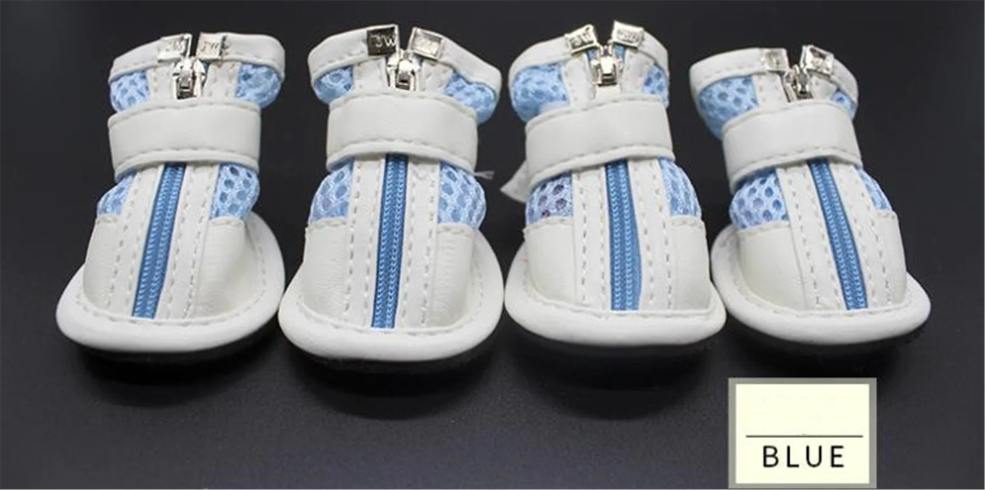 Pet Mesh Shoes Cat and Dog Sneakers with Zipper and Magic Tape Anti-slip Design Breathable Pet Apparel