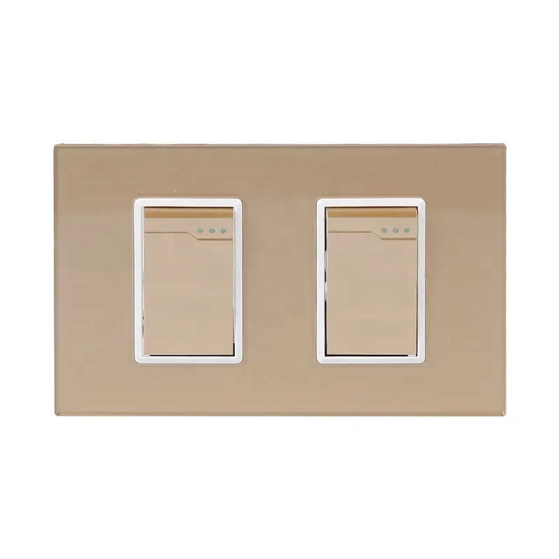 European Union British Standard Home Wall Socket Button On/Off Light Switch, 2 gang 1 way wall switch
