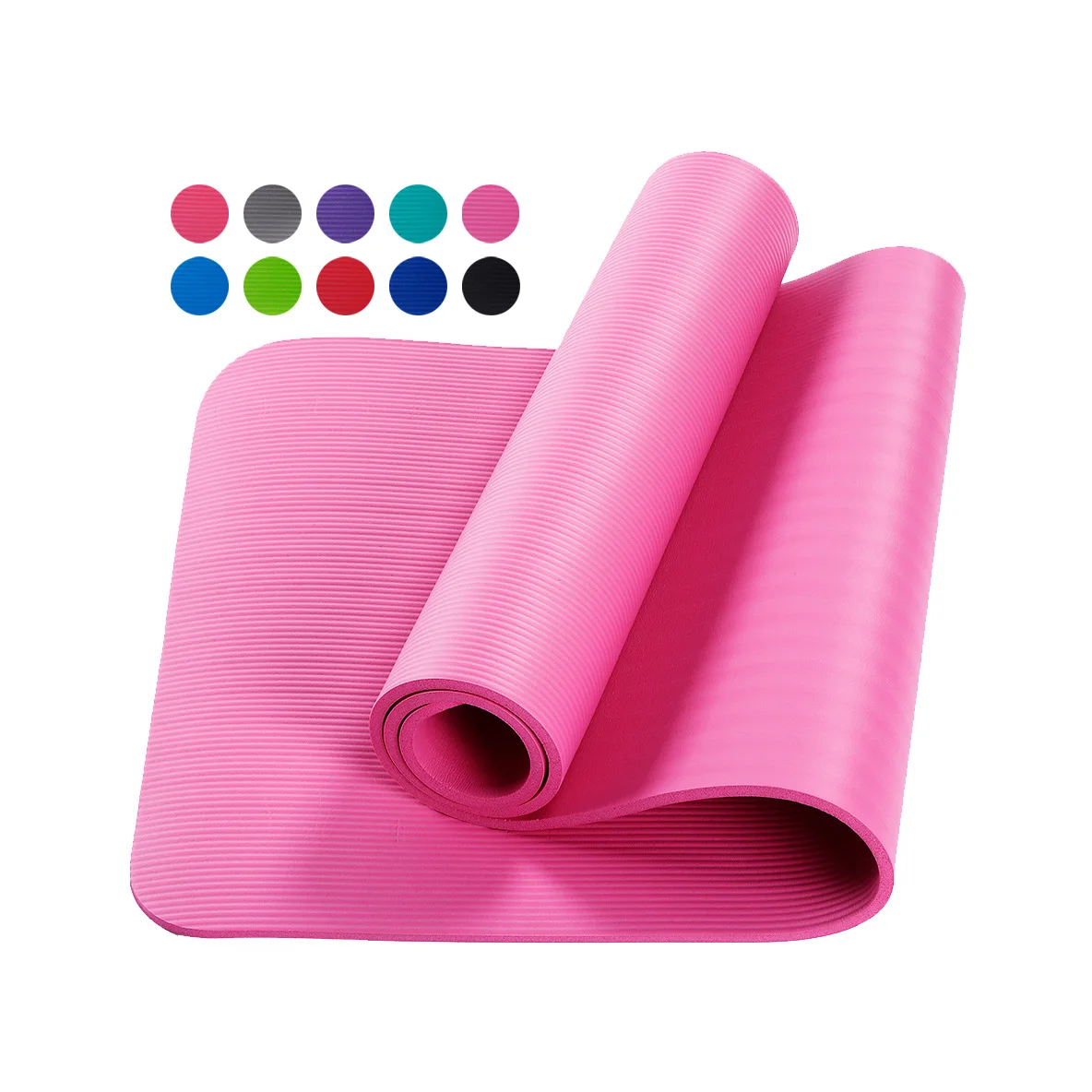 Cheap NBR Long Yoga Matt With Strap 10 MM 15 MM Thick Fitness Sports Mat
