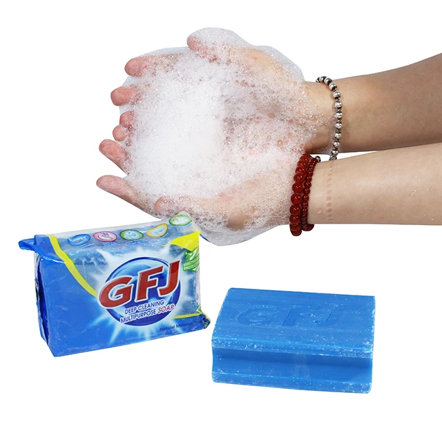 China Commercial Cheap Soap Bar High Quality Custom 0wn Brand Strong Cleaning Daily Used Blue Laundry Soap