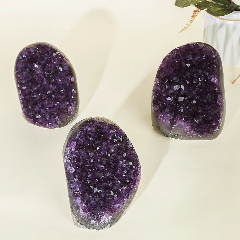 JD GEMS Purple Quartz Cave Raw Stone Mineral Specimen Gemstone Natural Amethyst Cave Cluster Ornament Crafts For Home Office