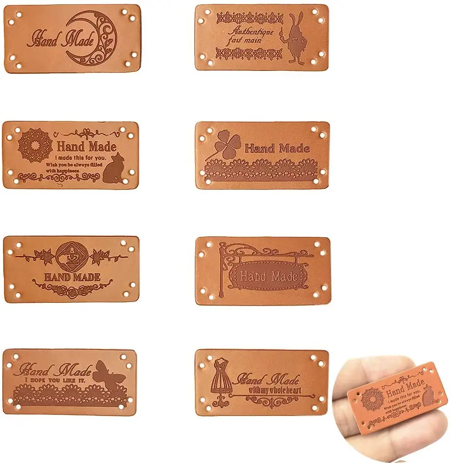 Custom brand jeans clothing clothes tag pu label embossed/ leather label patch for clothes garment