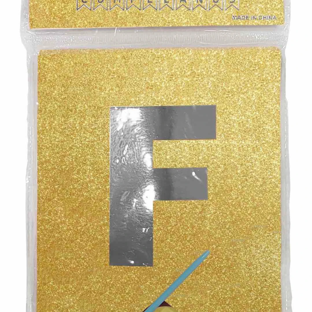 Золотой металлический баннер на день рождения, украшения для вечеринки, бумажные флажки на день рождения, баннеры