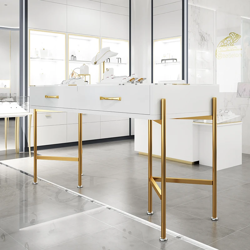 Professional Factory High End Retail Showcases Counter Nice Design Big Space Swing Open Rear Doors Glasses Display Cabinet