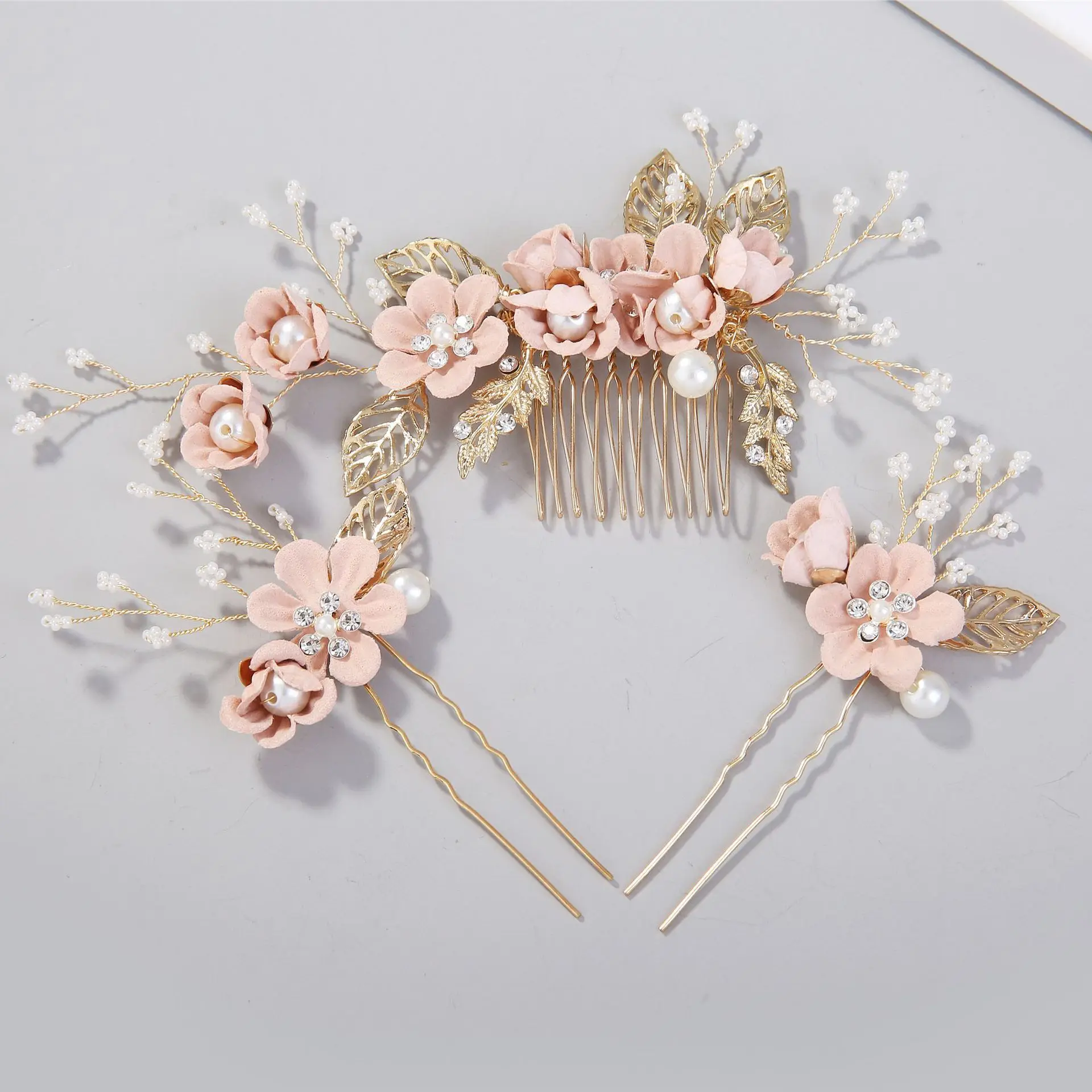 Latest Design Luxury Pearl Wedding Combs Hair Clips Women Bride Hair Ornaments Jewelry Bridal Flower Omgs Headpiece