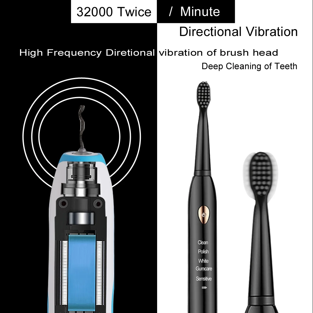 Wholesale powerful ultrasonic sonic usb charge rechargeable tooth brush washable electronic whitening buy electric toothbrush