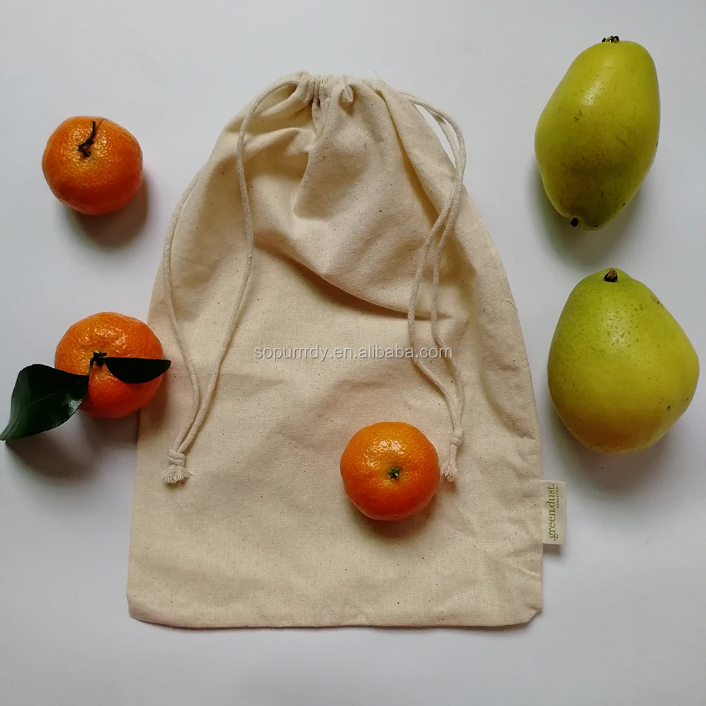 Eco friendly reusable promotion gift bag custom drawstring pouch with logo canvas drawstring jewelry pouch cotton drawstring bag