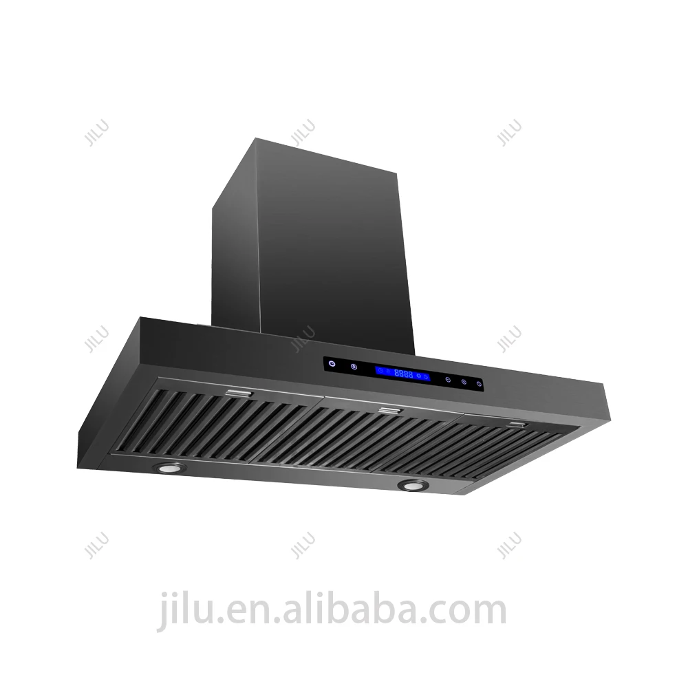 Commercial Customizable 430 Stainless Steel PVD Coating Range Hood Electric Wall-Mounted Kitchen Exhaust Hood US Plug Vented