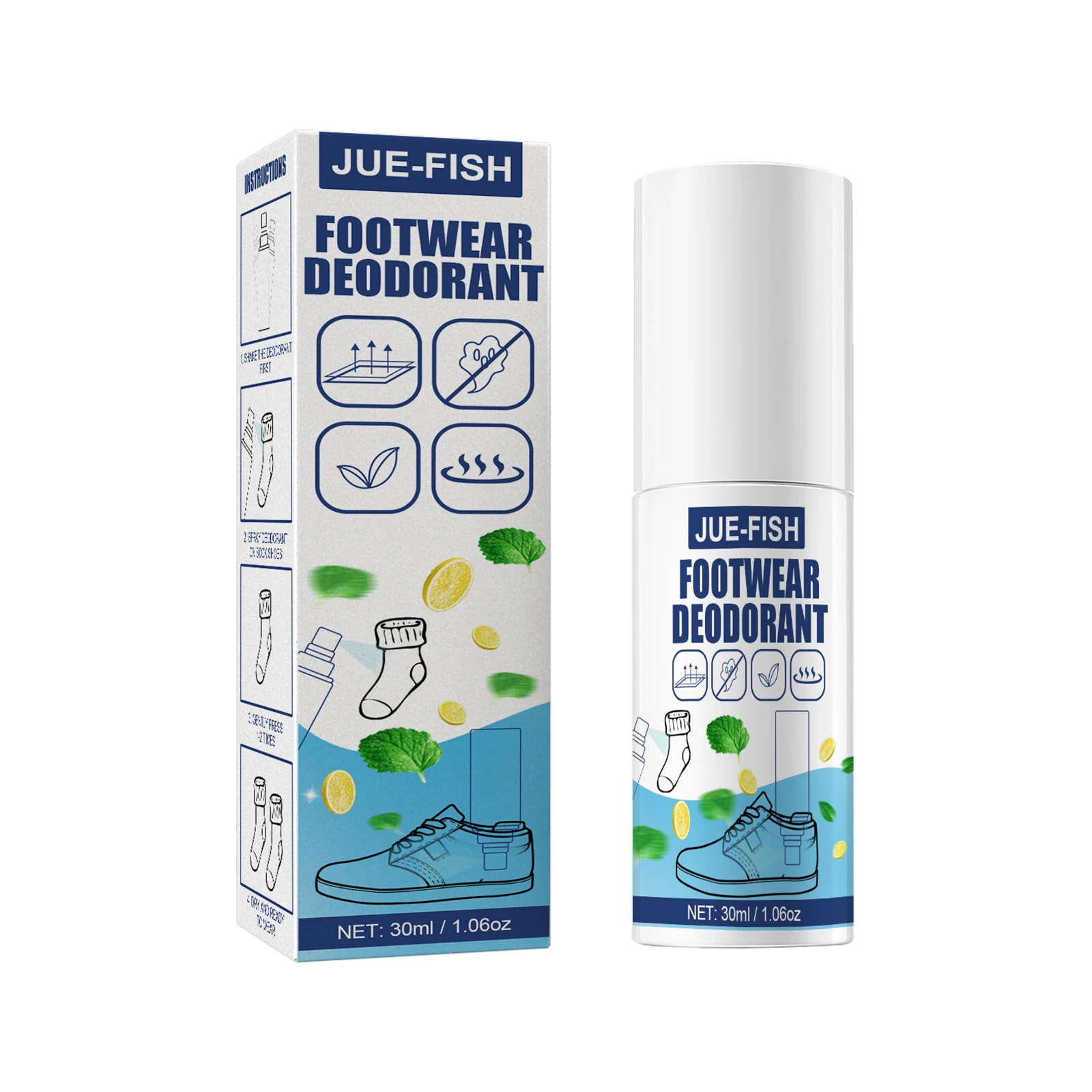 Jue Fish Shoe Odor Eliminator Deodorant Anti-odor Remover Shoe Deodorant Fresh Fragrance Deodorize Shoes Spray