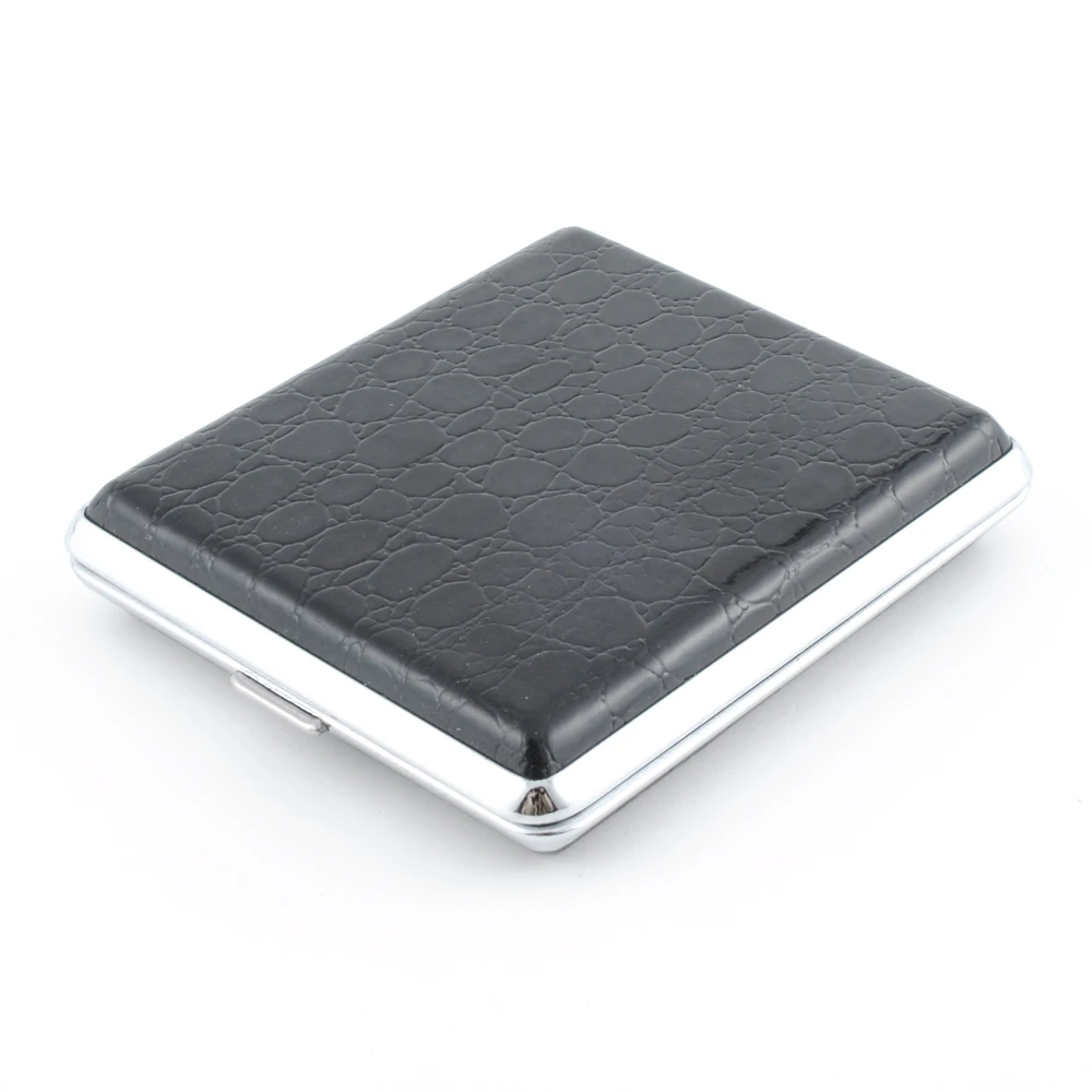 
Cigarette Box Rectangular Metal Party OEM Craft Logo Smoking Accessories Wholesale Rolling Machine Leather Cigarette Case 