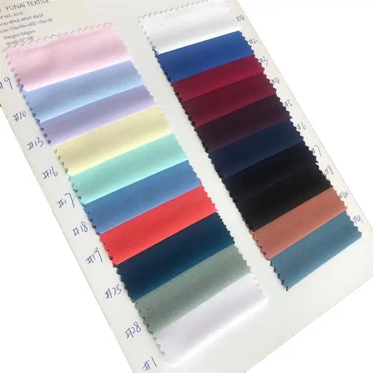 woven solid colorful spandex polyester bamboo elastic buckling shirt fabric for nurse uniform