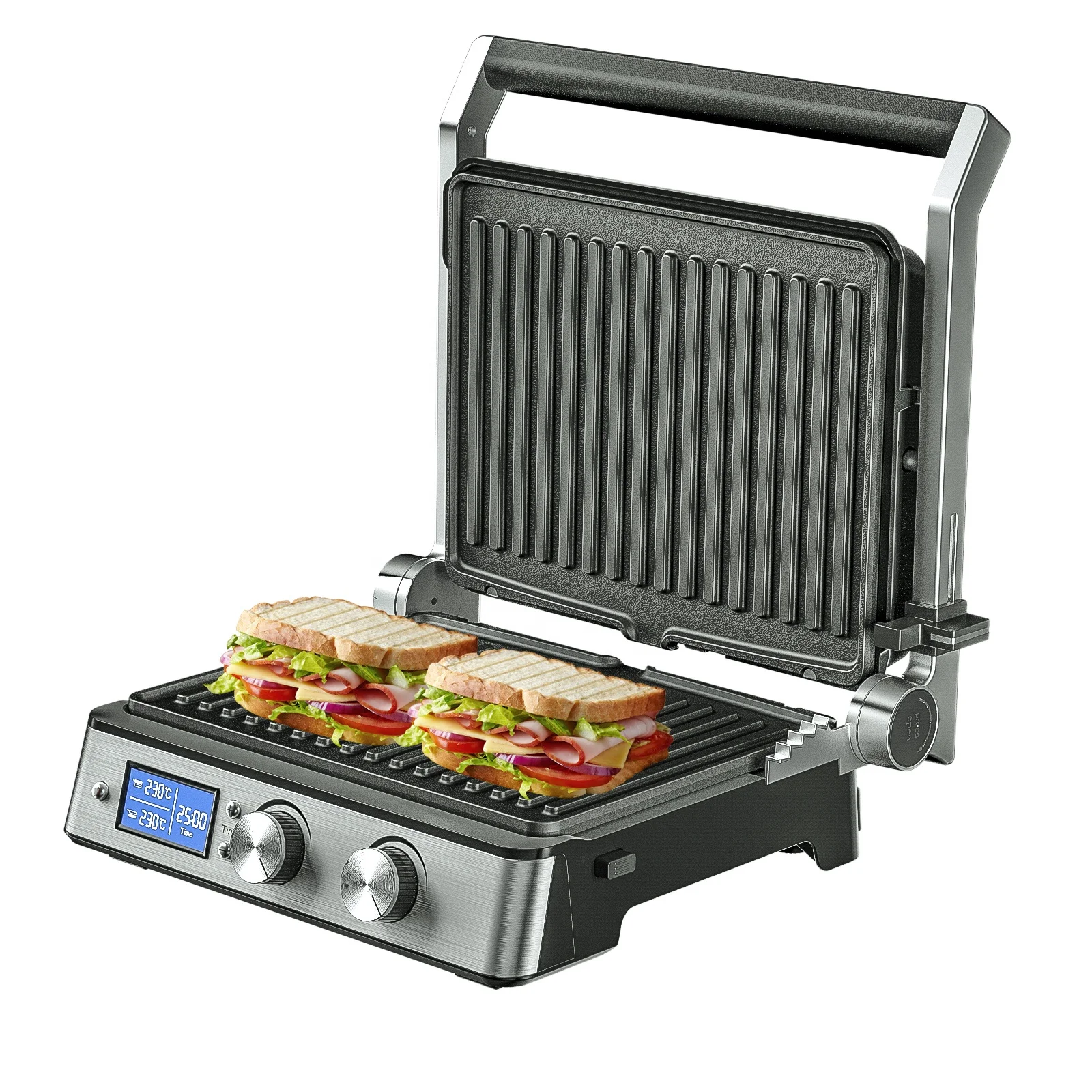 Good Selling Bbq Steak Hamburger Panini Electric Sandwich Maker Meat Roaster Machine Egg Contact Grill