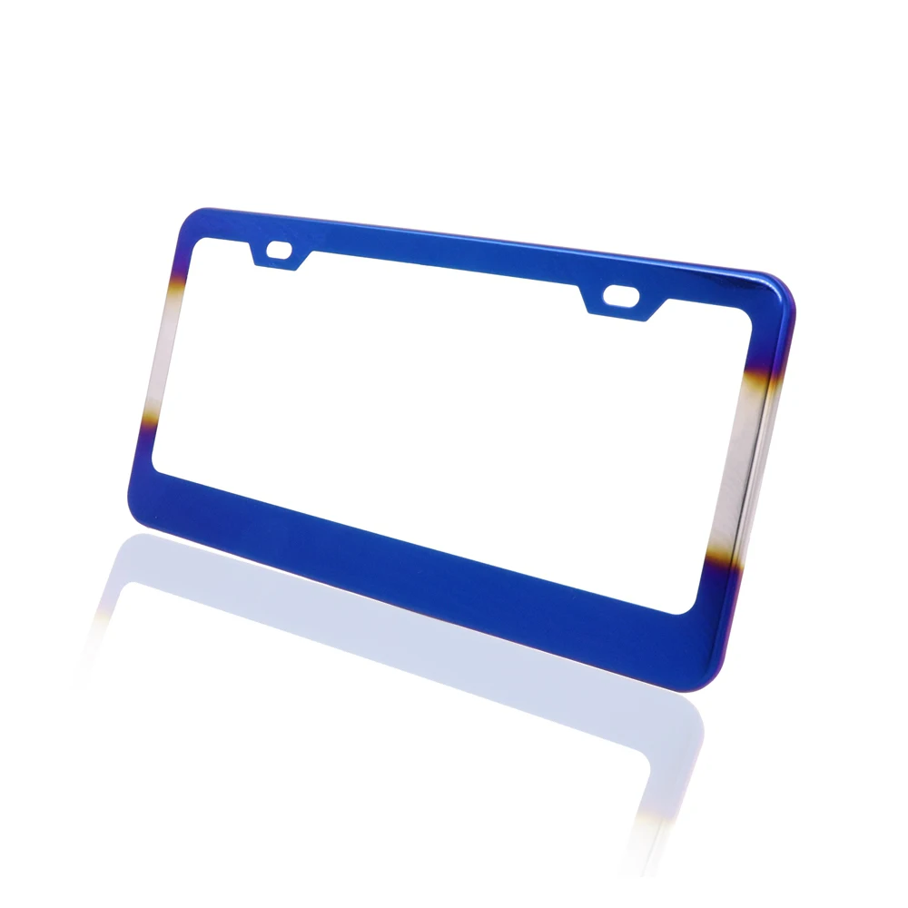 JDM TItanium Blue License Plate Frame Metal License Holder Tag Cover