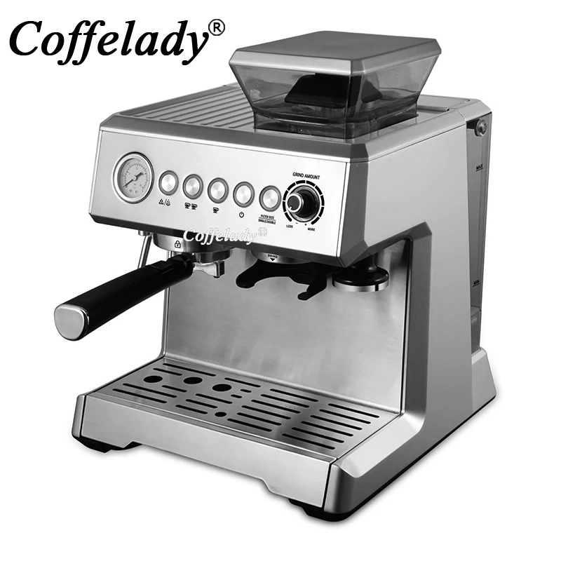 High pressure  electric  brew espresso coffee makers machine with grinder