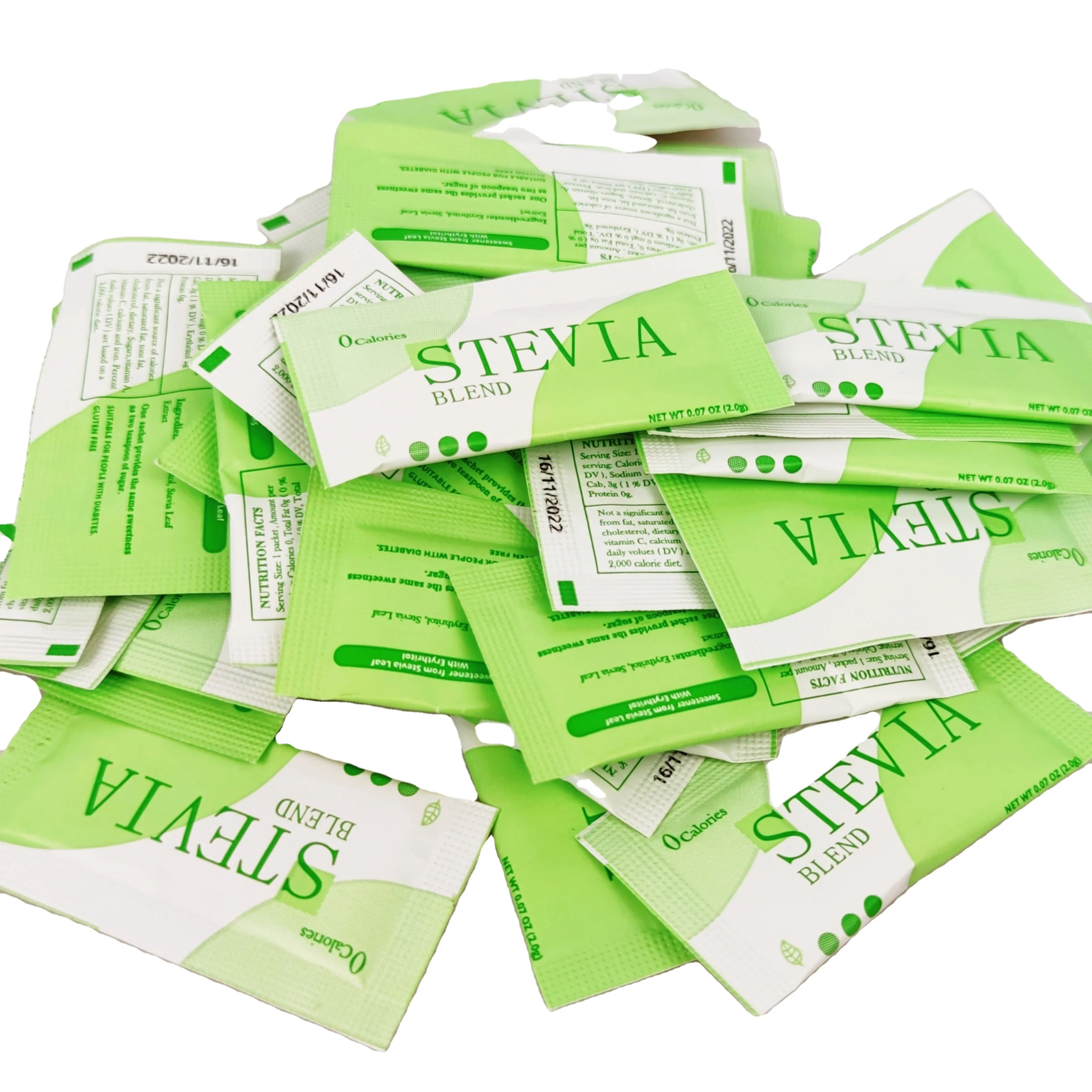 Pure Food Grade Stevia Powder 1g Sweet Equals 2 Tsp Sugar Erythritol Blend for Tabletop Use Bulk Packaging