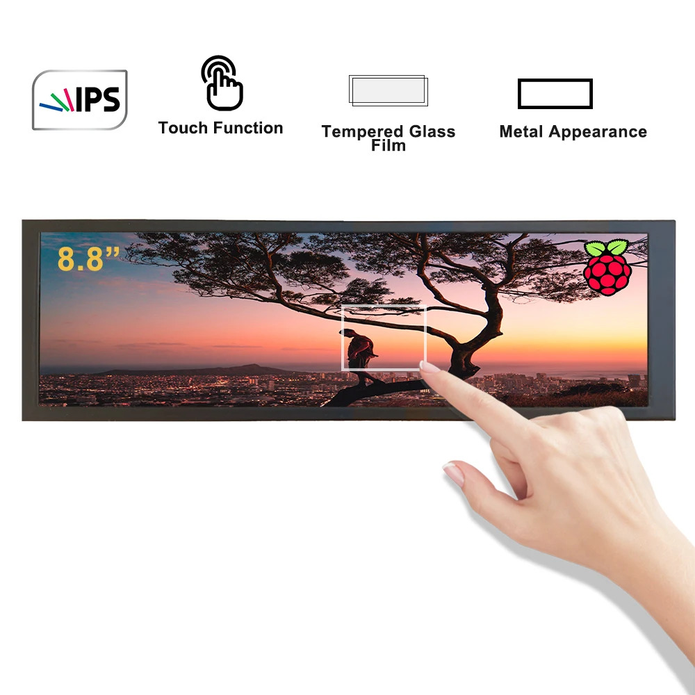 Factory 8.8inch Touchscreen Monitor Wide Stretched bar display 1920x480 pc monitor ips touch screen LCD pantallas monitors