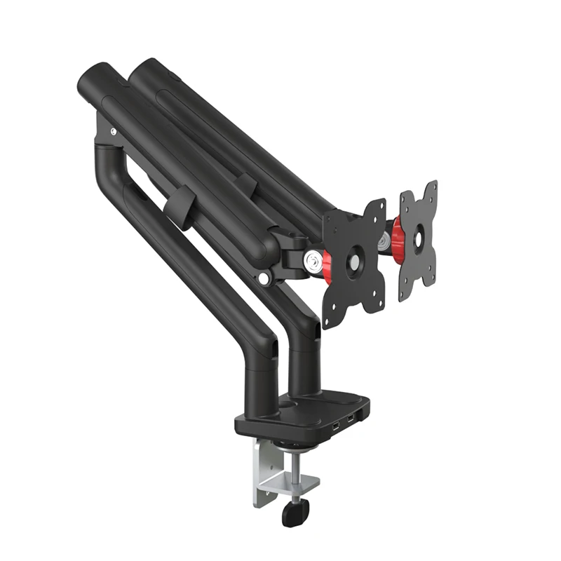 AUKI Heavy Duty Dual Monitor Arm 13 to 32  inch LCD Monitor Arm Dual Aluminum Monitor Stand Mount