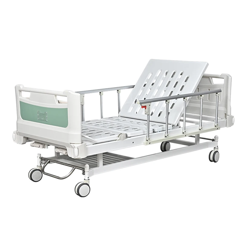 Cost-Effective Double Shaker Manual Medical Care Bed for Elderly ISO Certified Metal and PP Material for Hospital Wards
