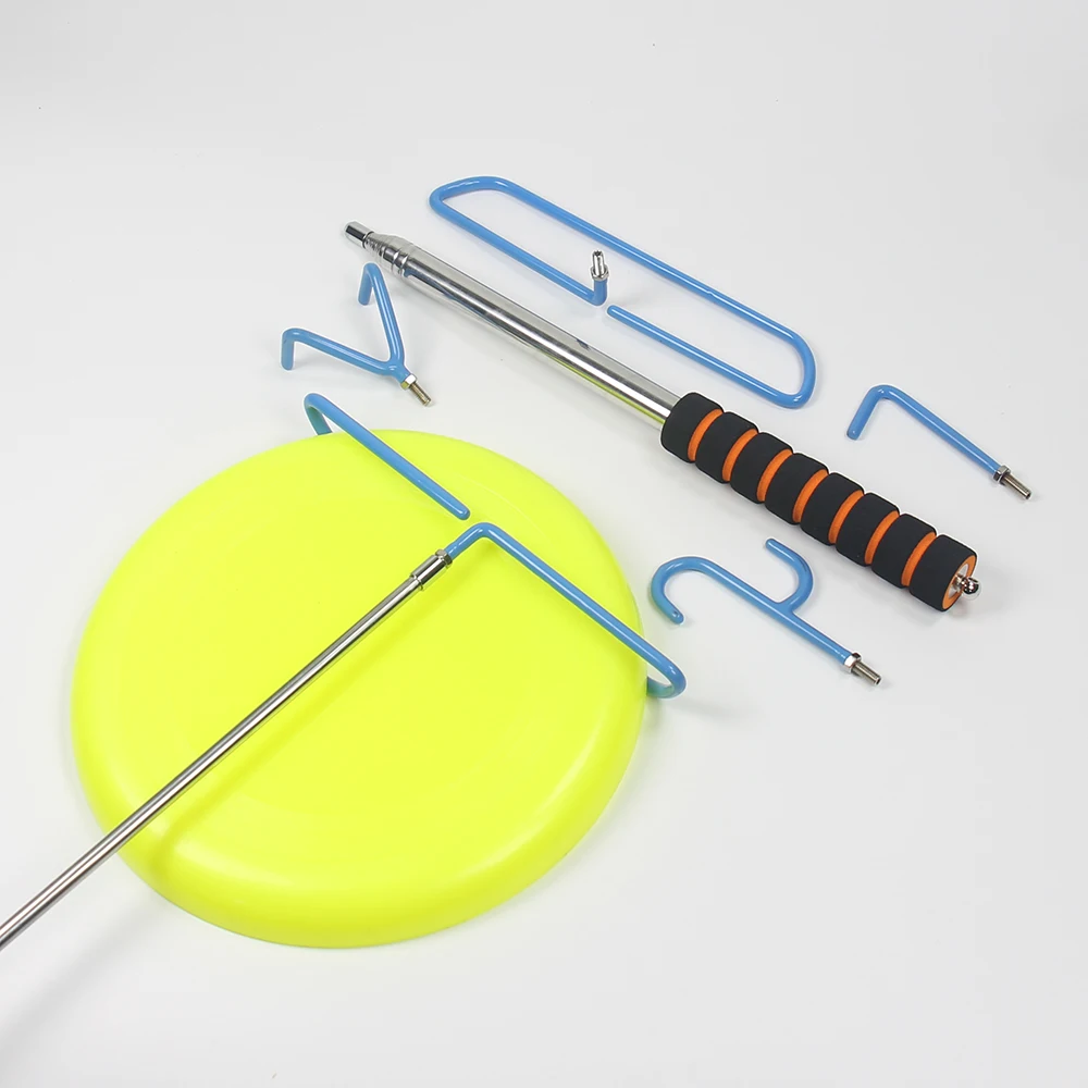 Source manufacturer custom wholesale 16ft flying Stainless steel telescoping disc golf disc retriever pole carbon fiber