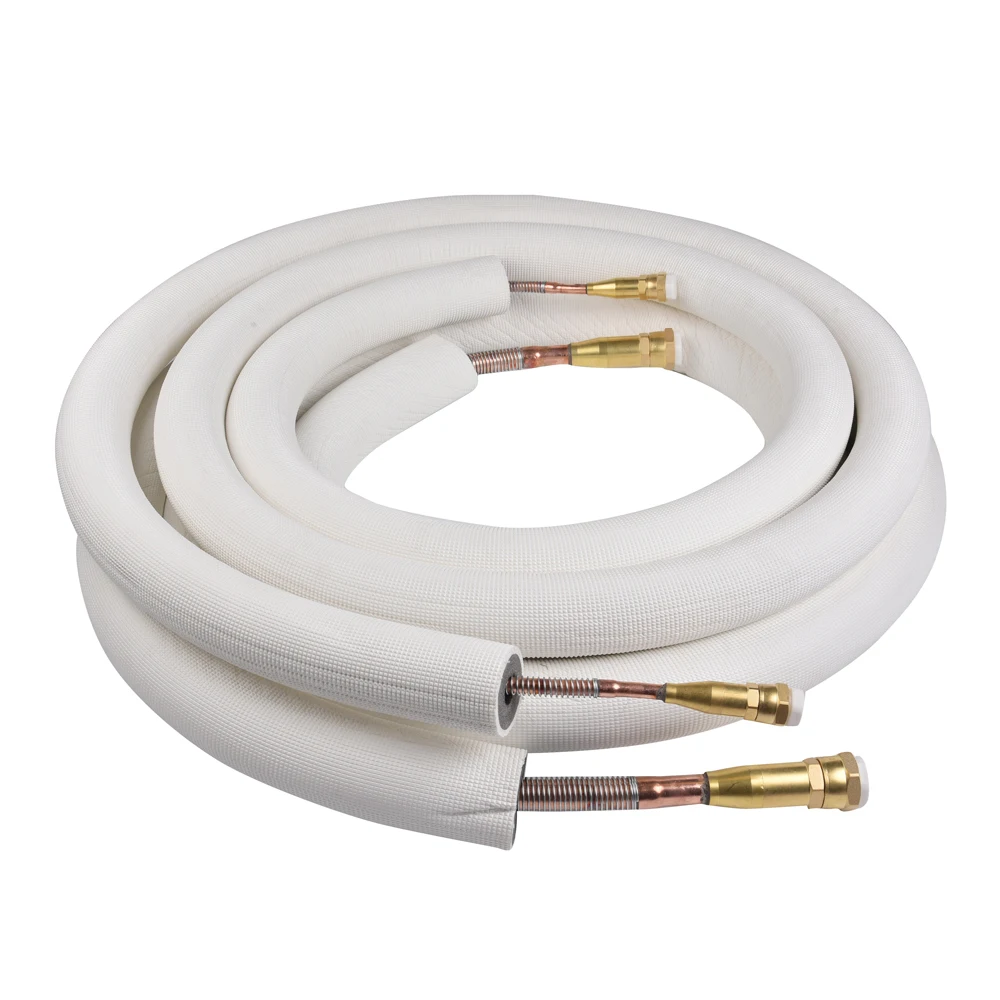 Хорошее качество ПВХ пена изолированный кондиционер медный алюминиевый спиральный соединительный трубопровод