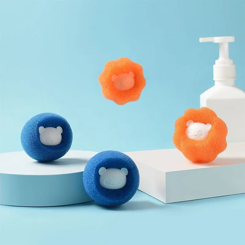 3pcs/lot Laundry Ball Decontamination Anti-winding Washing Machine Cleaning Clothes Magic Ball Household Cute Shape PU Sponge