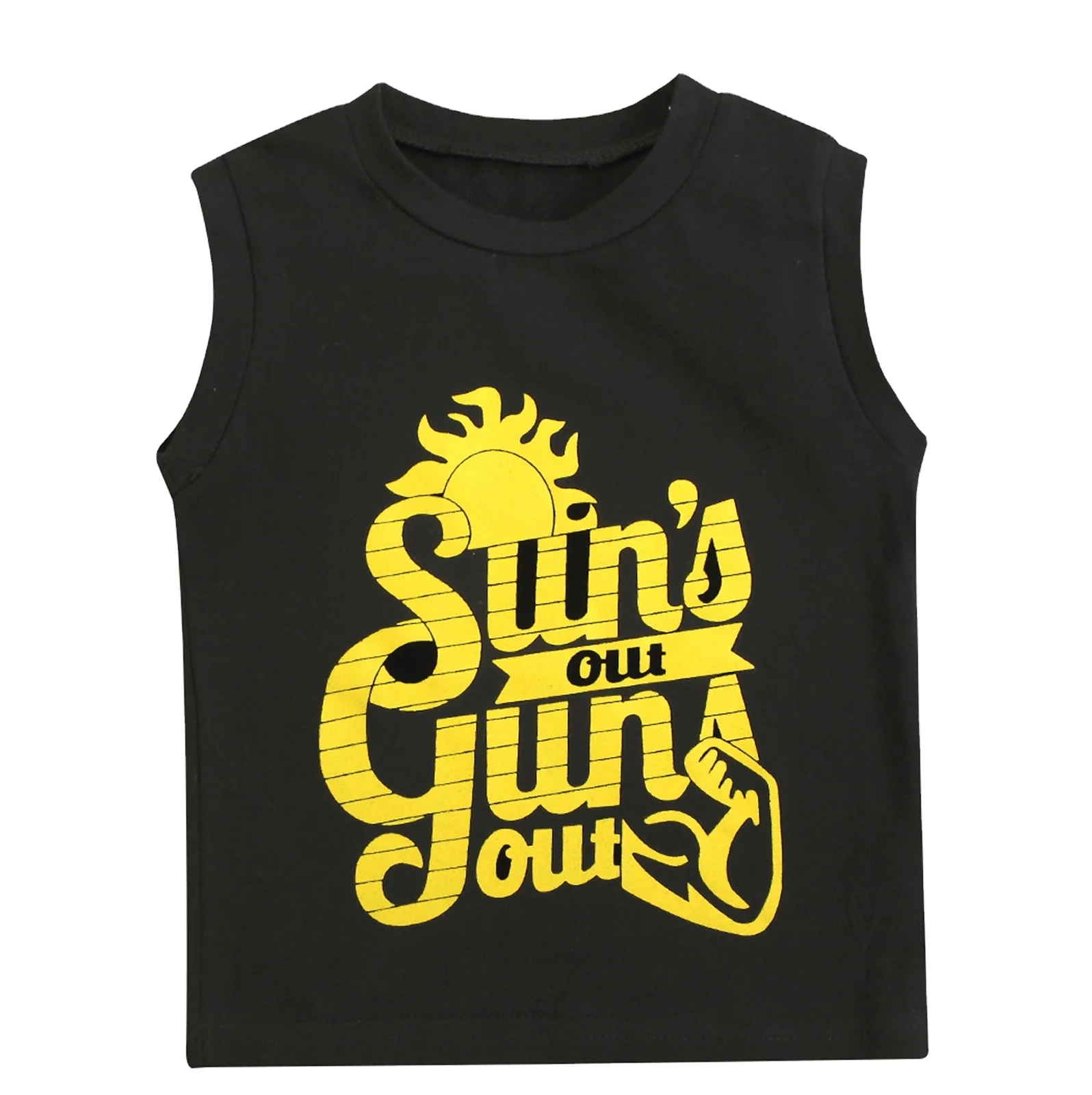 Wholesale Knitted Casual 100% Cotton Animal Children Boys Tank Top From Bangladesh