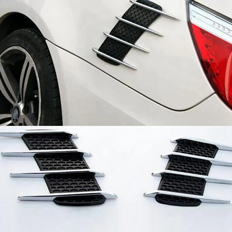 Drop shipping 3D Decoration Car Air Flow Fender Shark Gills Side Vent Mesh Car Stickers Auto Other Exterior Accessories