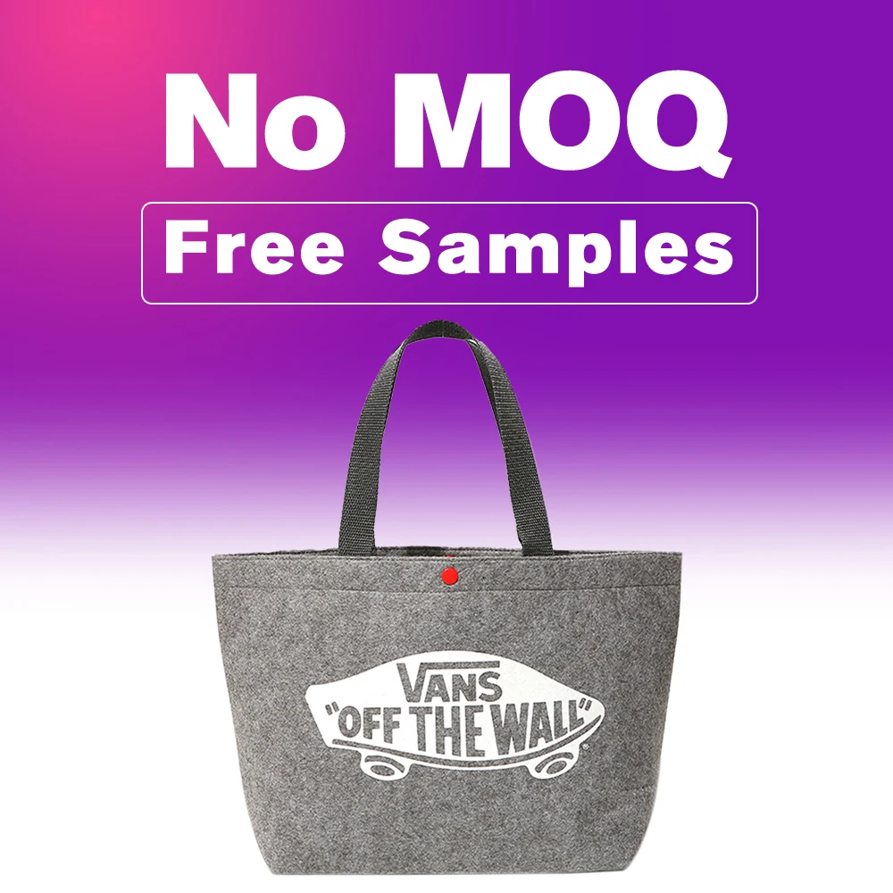 Wholesale cheap price felt storage bag custom printing felt shopping bags for grocery