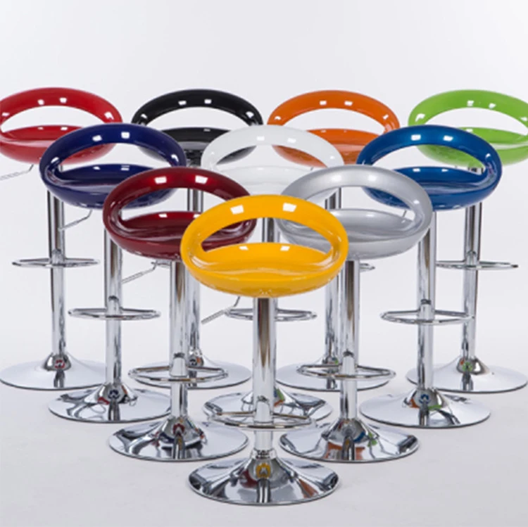 Wholesale high quality coffee home kitchen chair adjustable metal leg revolving swivel plastic bar stool bar chair for sale