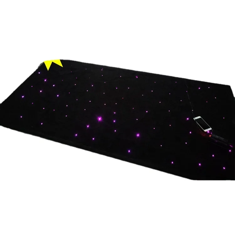 3.28ft*6.56ft Fiber Optic Carpet with Music Control RGBW LED Light Source Soft Washable Dancing Fiber Optic Star Carpet