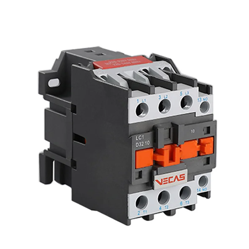 Vecas CJX2 LC1 D3210 Contactor AC 3Pole 32A 12V 24V 110V 220V 360V 380V 50/60hz DC Coil Electrical AC Magnetic Contactor