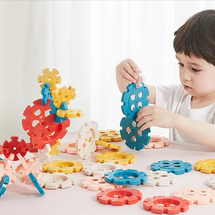 KUB 2020 76 шт. снежинки детские строительные игрушки набор «сделай сам» развивающие пластиковые строительные блоки игрушки снежинки