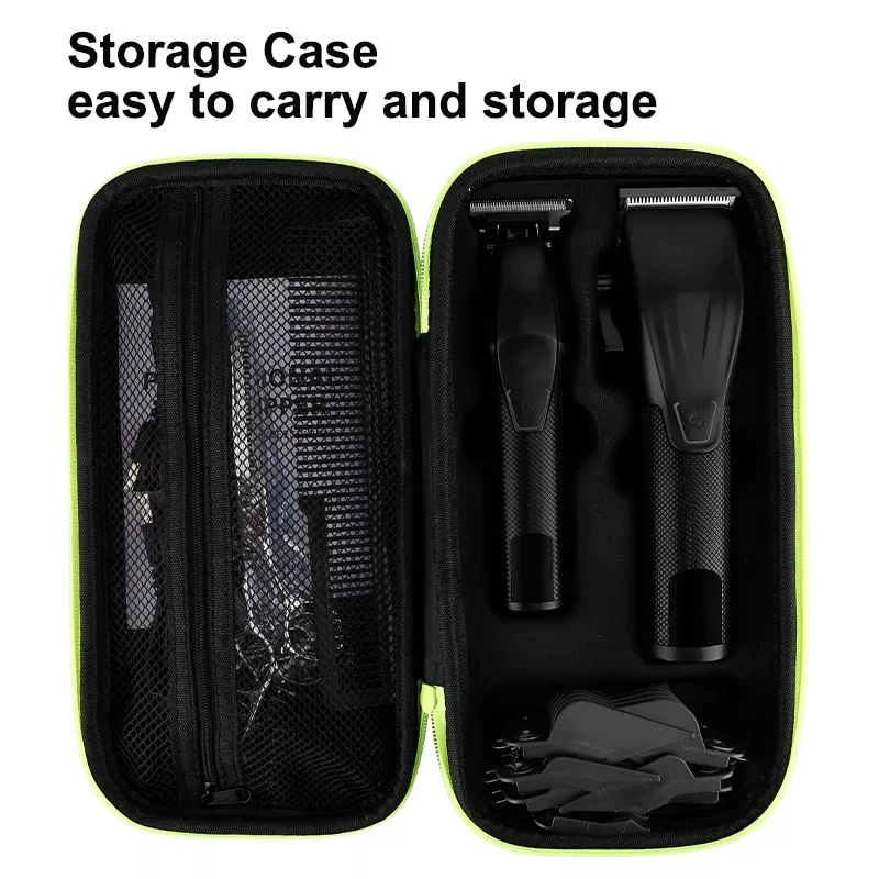 New Arrival Professional LCD Display Sharp Blade Barber Salon Low Noise 0mm Cordless Hair Trimmer & Clippers Set