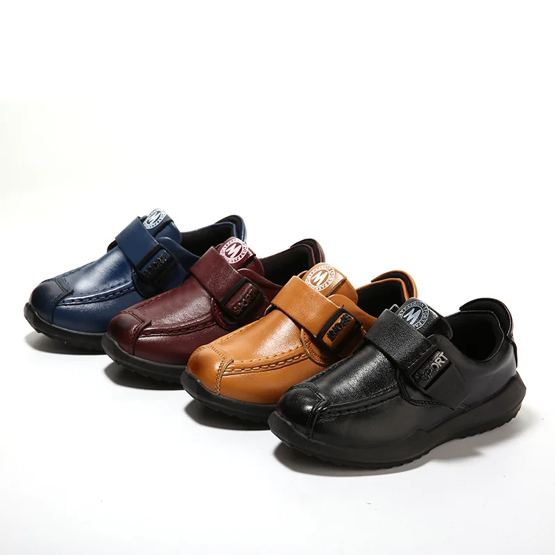 School Shoes for Children Black School Shoes Leather Kids Casual Sneakers