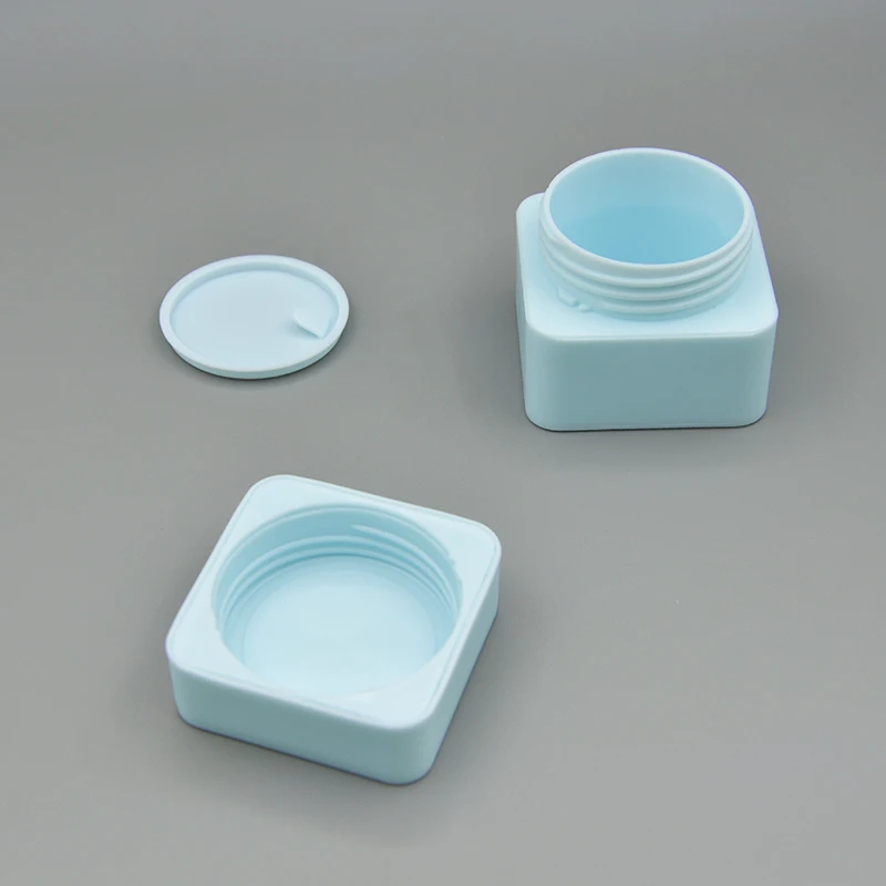 Factory Empty Uv Gel Nail Polish Jar Bpa Double Wall Frosted Face Cream Pp Jars Cosmetic Square Plastic Acrylic Powder Jars